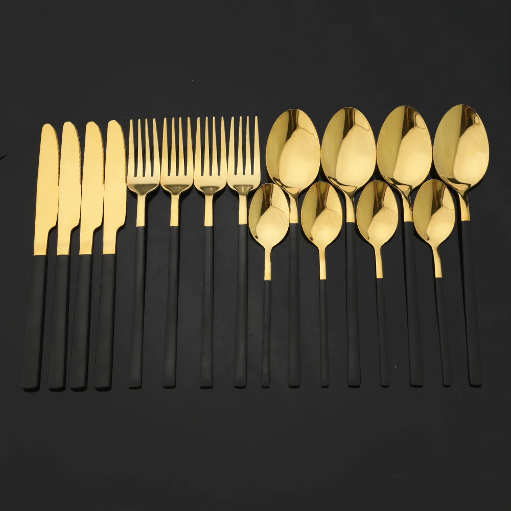 Gold Plated Cutlery - 16 Buah Set Peralatan Makan Emas