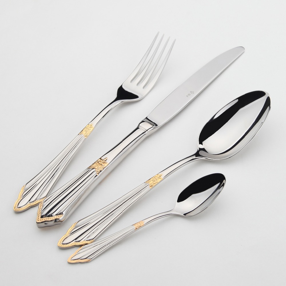 Gold Plated Cutlery - Emas Sendok Garpu Set 24 pcs