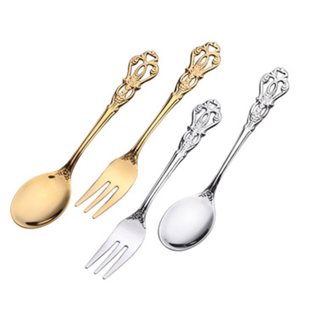 Gold Plated Cutlery - 1 Pasang Set Peralatan Makan Sendok
