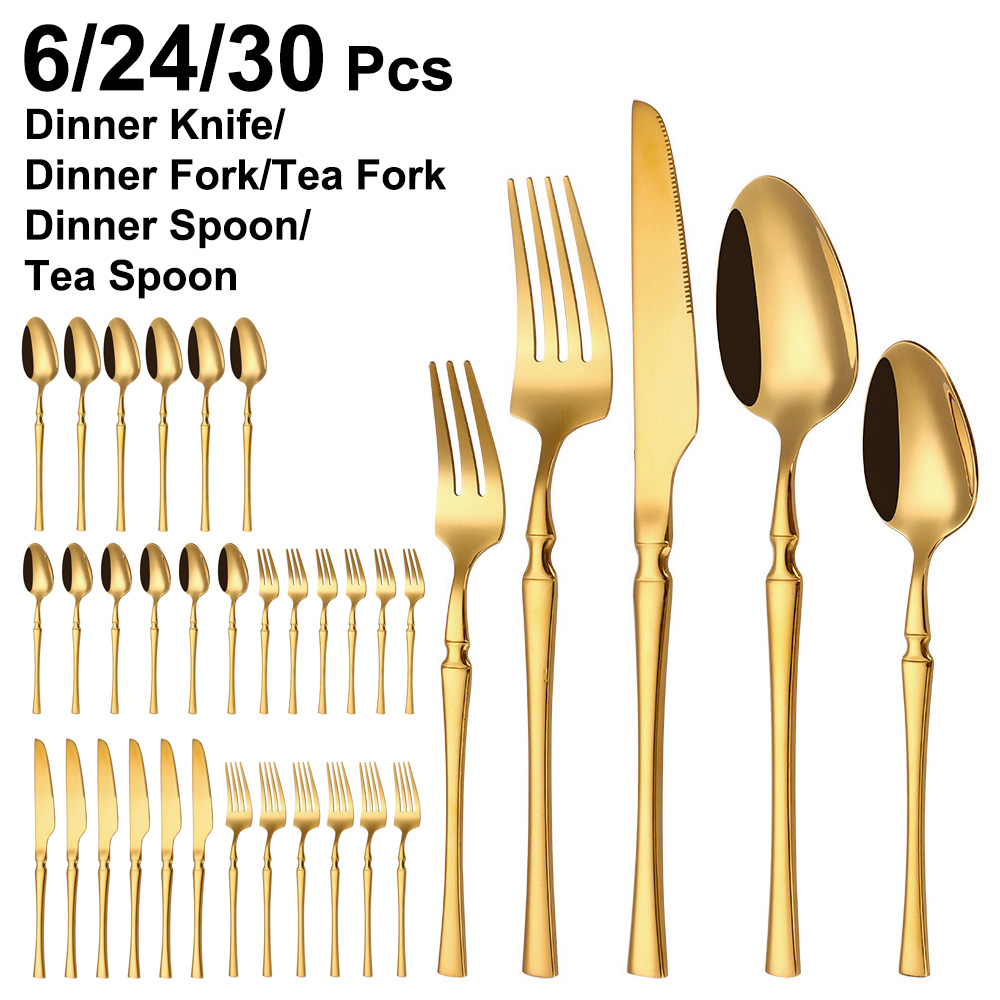 Gold Plated Cutlery - Peralatan makan tipis emas, alat makan
