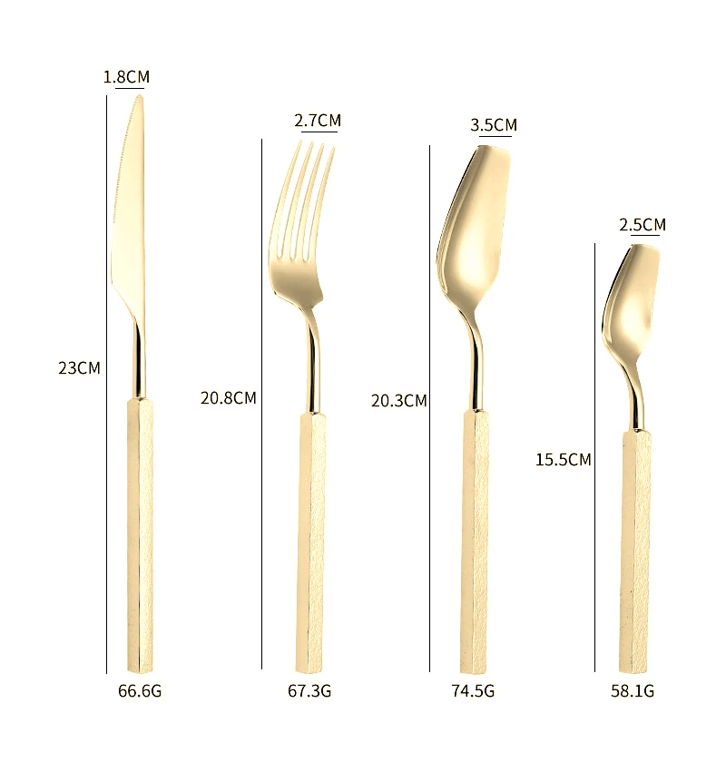 4pcs Set Peralatan Makan Mewah - Gold Plated Cutlery ulasan dan harga