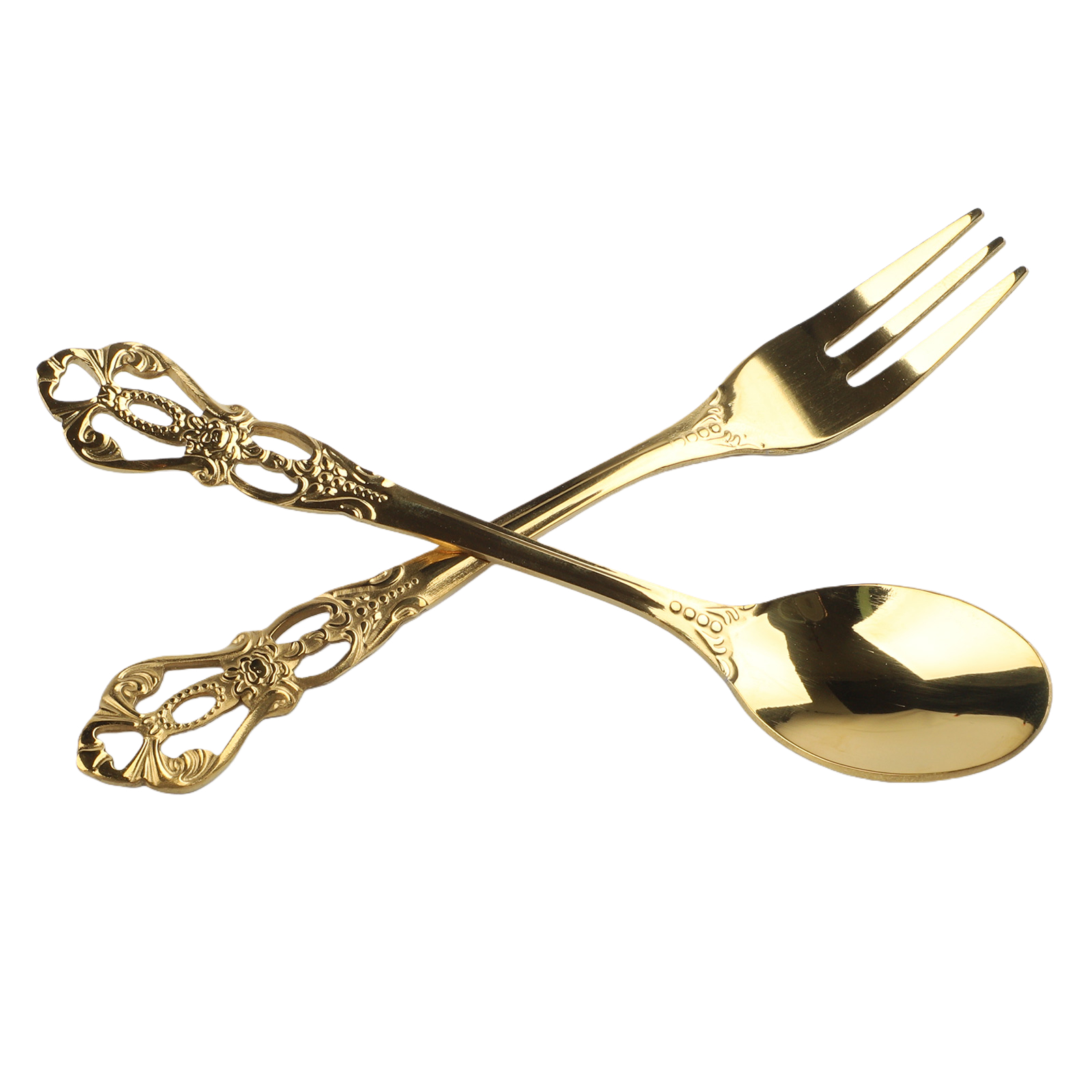 1 Pasang Set Peralatan Makan S - Gold Plated Cutlery ulasan dan harga