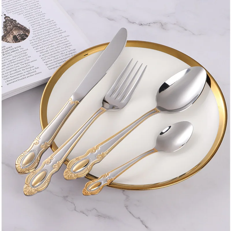 Set Peralatan Makan Emas, Set  - Gold Plated Cutlery ulasan dan harga