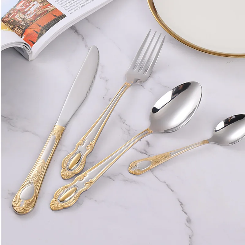 Set Peralatan Makan Emas, Set  - Gold Plated Cutlery ulasan dan harga