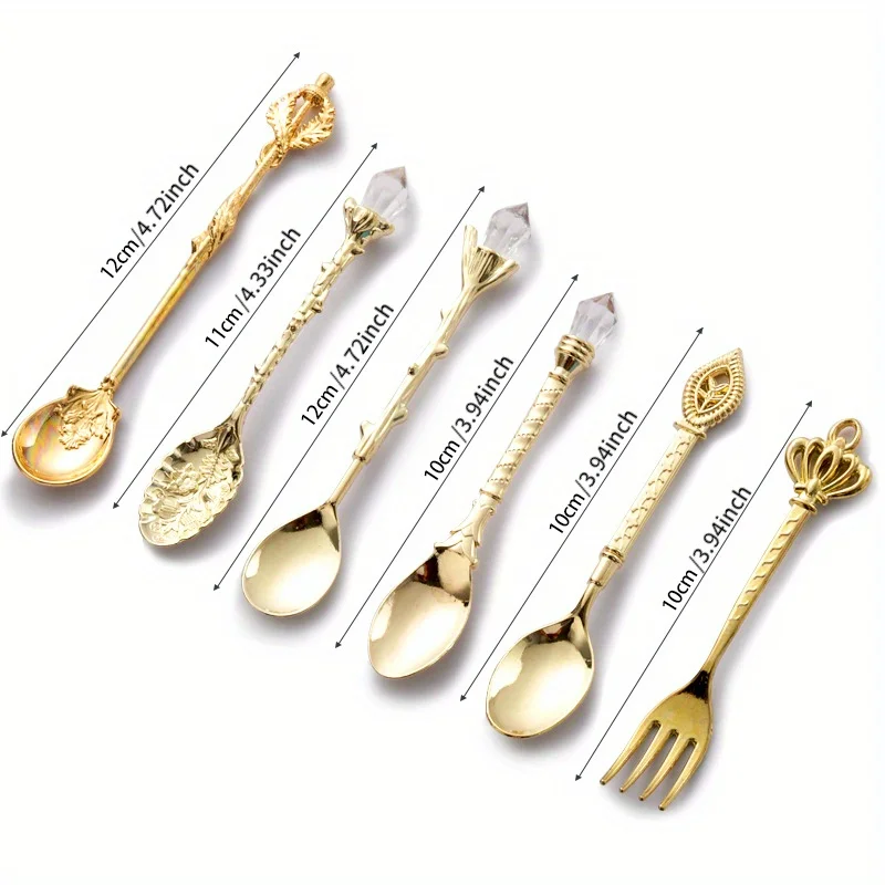 6 buah sendok antik garpu gaya - Gold Plated Cutlery ulasan dan harga